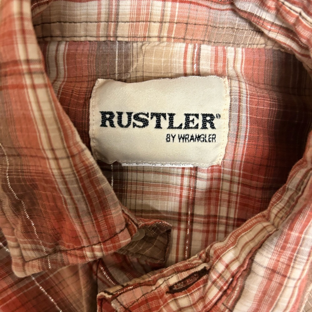 Rustler by Wrangler Men’s small pearl button up short sleeve - Picture 2 of 6